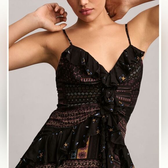 Anthropologie Let Me Be Sheer Printed V-Neck
Midi Dress/ size S - Picture 5 of 12